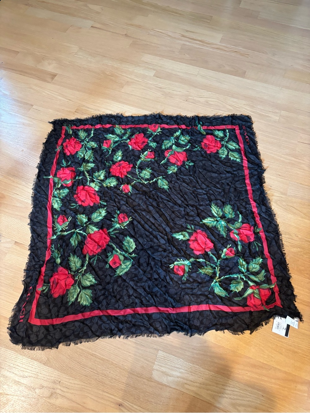 Coach scarf with roses